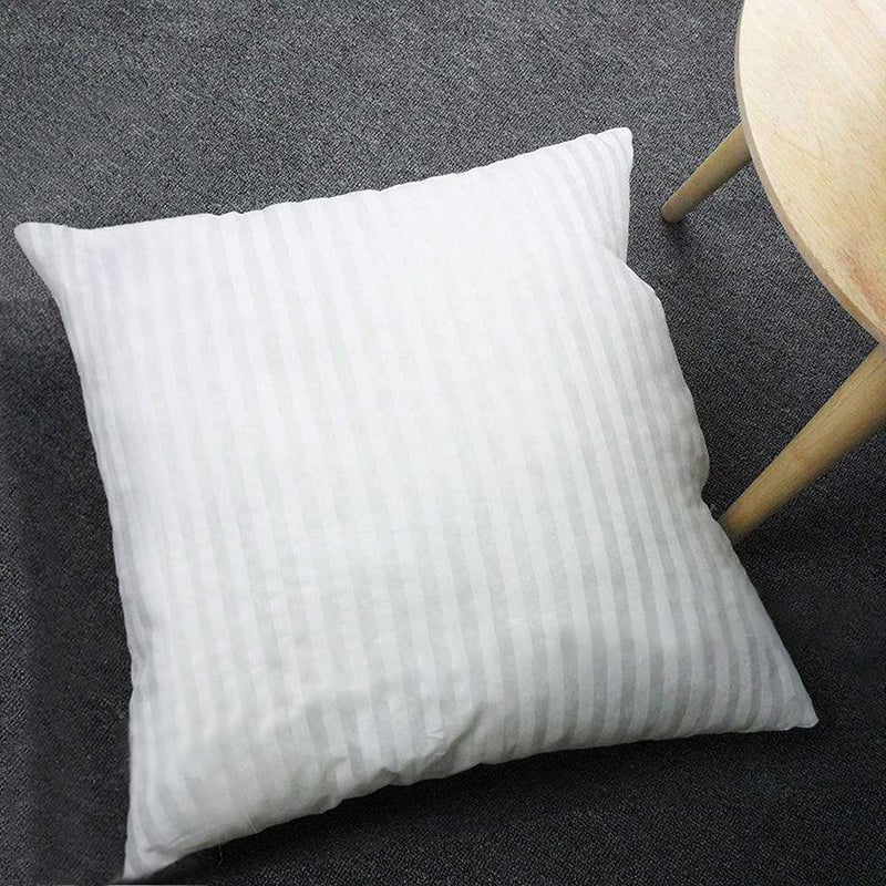 EvZ Premium Stuffer Pillow Insert Sham Square Form Polyester, 20" L X 20" W, Standard White Striped, for 20" Covers - Image 2